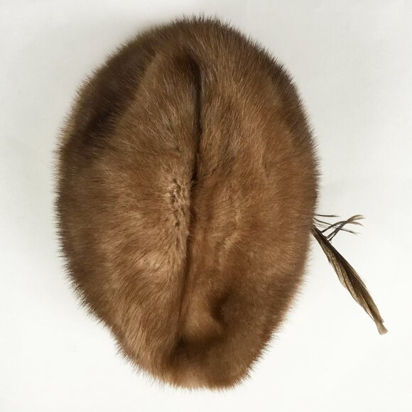 Vintage Aladino Stefani Vincent & Bill Brown Fur Feather Winter Hat - Picture 3 of 9